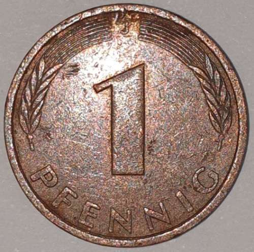 1978 J - 1 PFENNIG - ONE PFENNIG - GERMANY - FEDERAL REPUBLIC - (Copper Plated Steel)